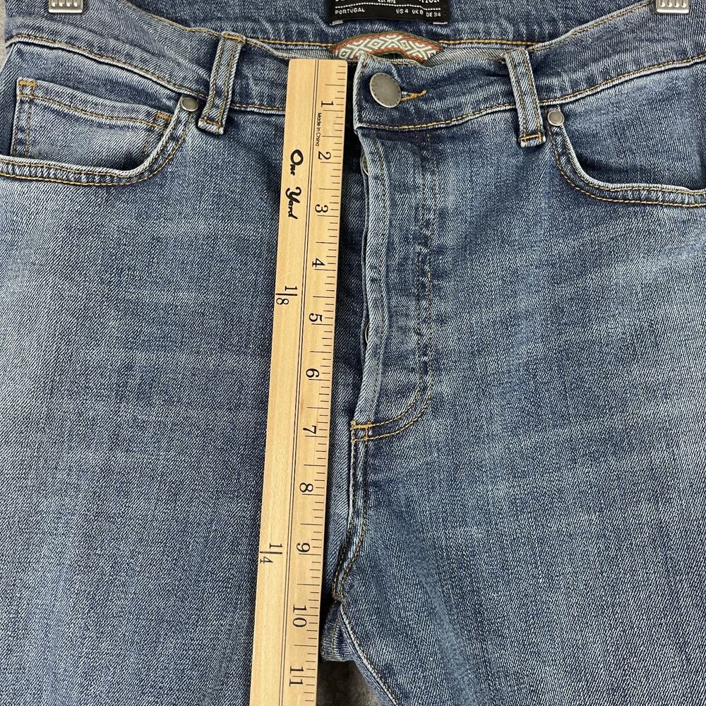 Peruvian Connection Cimarron Jean Womens 4 Medium Wash Button Fly Distressed Hem - Picture 12 of 16